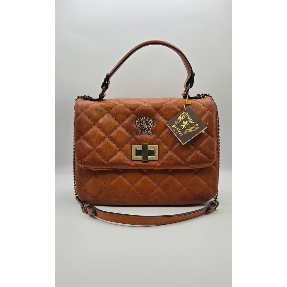 Pratesi Pian di Melosa Women's Bag Medium Cognac Quilted Leather Satchel B310/X